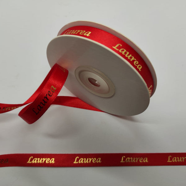 Nastro Laurea raso Rosso - H 10 mm - rotolo 25 metri – La