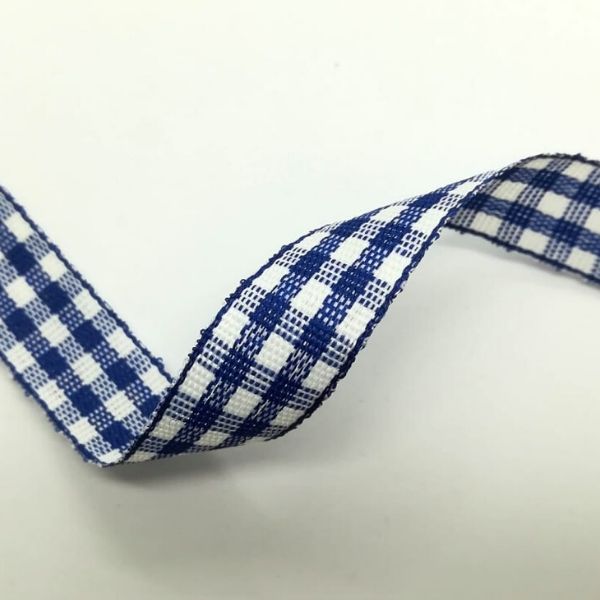 Nastro "Quadretti" blu e bianco H 15 mm