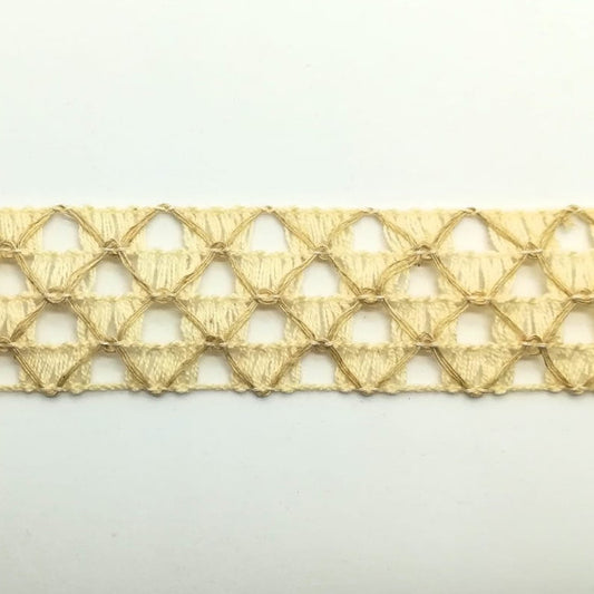 Nastro "Natura 1" Avorio e Avana - H 30 mm