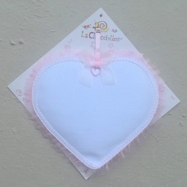 Fiocco Nascita "Cuore con volant" - Rosa