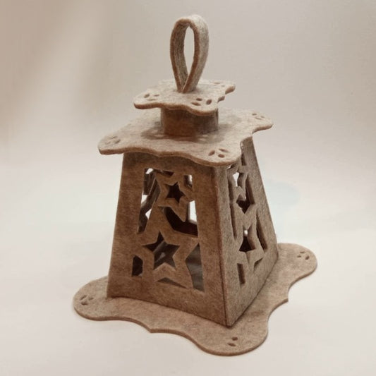 Lanterna trapezio con stelle in feltro 3 mm