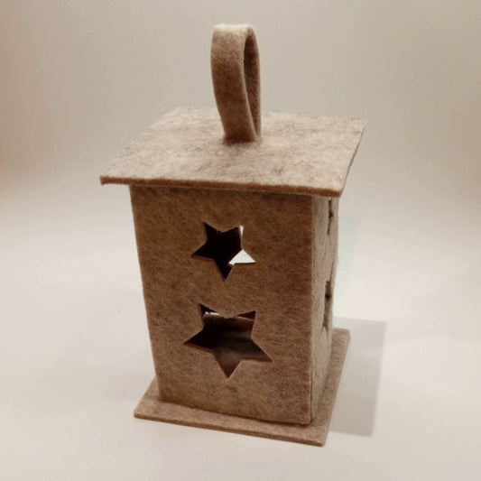 Lanterna rettangolare con stelle in feltro 3 mm