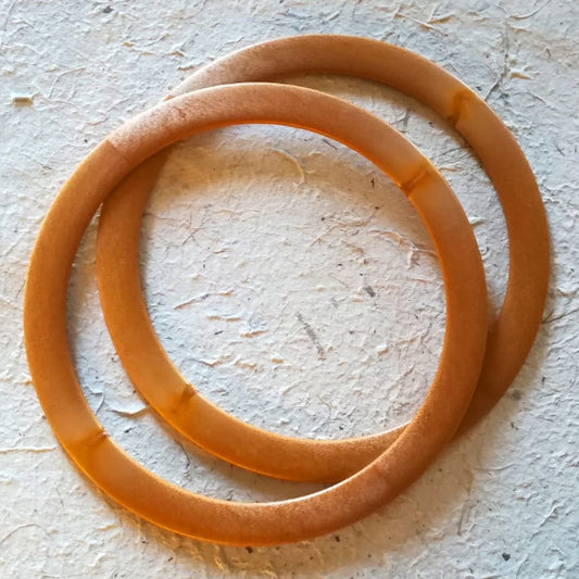 Set 2 manici rotondi acrilico imitazione legno