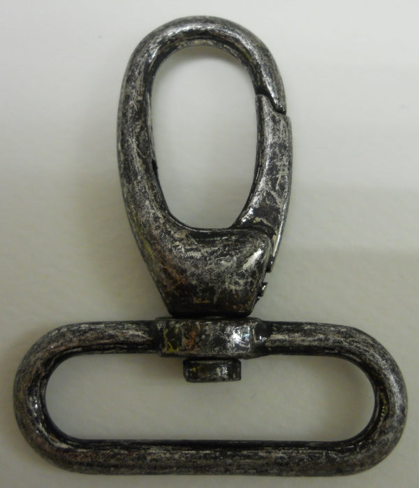 Moschettone in metallo brunito con anella 40 mm