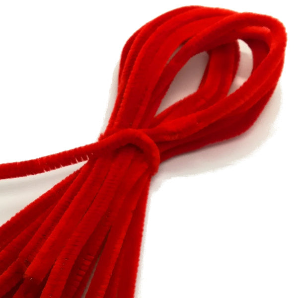 Confezione 10 scovolini in ciniglia Lunghezza 50 cm e diametro 8 mm - colore rosso
