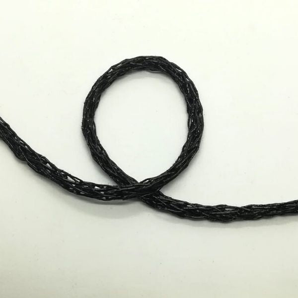 Cordoncino tubolare nero metallico diametro 7 mm