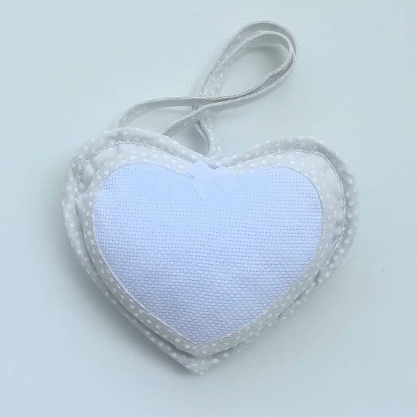 Cuore imbottito "Pois" - Tortora chiaro