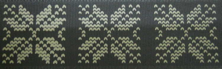 Nastro "Fiocco di neve" Grigio/Bianco - 25 mm