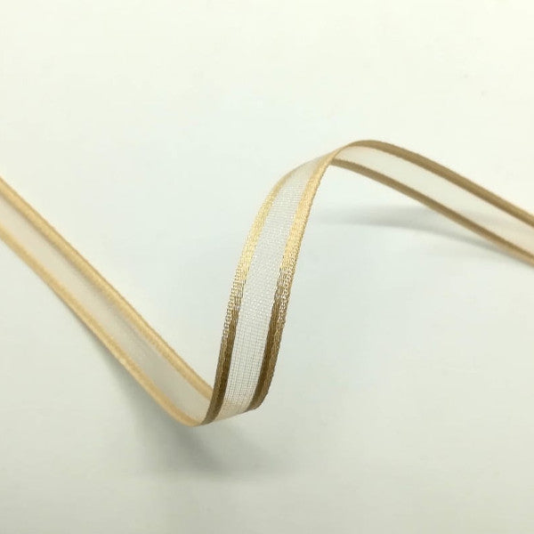 Nastro in Organza Beige H 8 mm