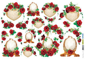 Silk Print Paper 214 - Red Roses