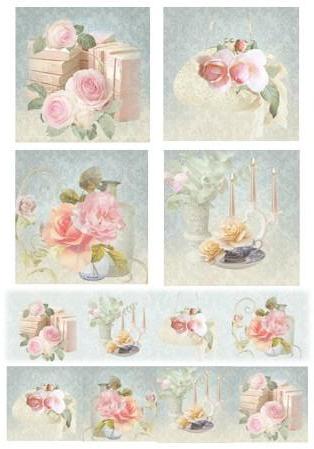 Silk Print Paper 270 - Talc Roses - La Bottega delle Idee - Rimini