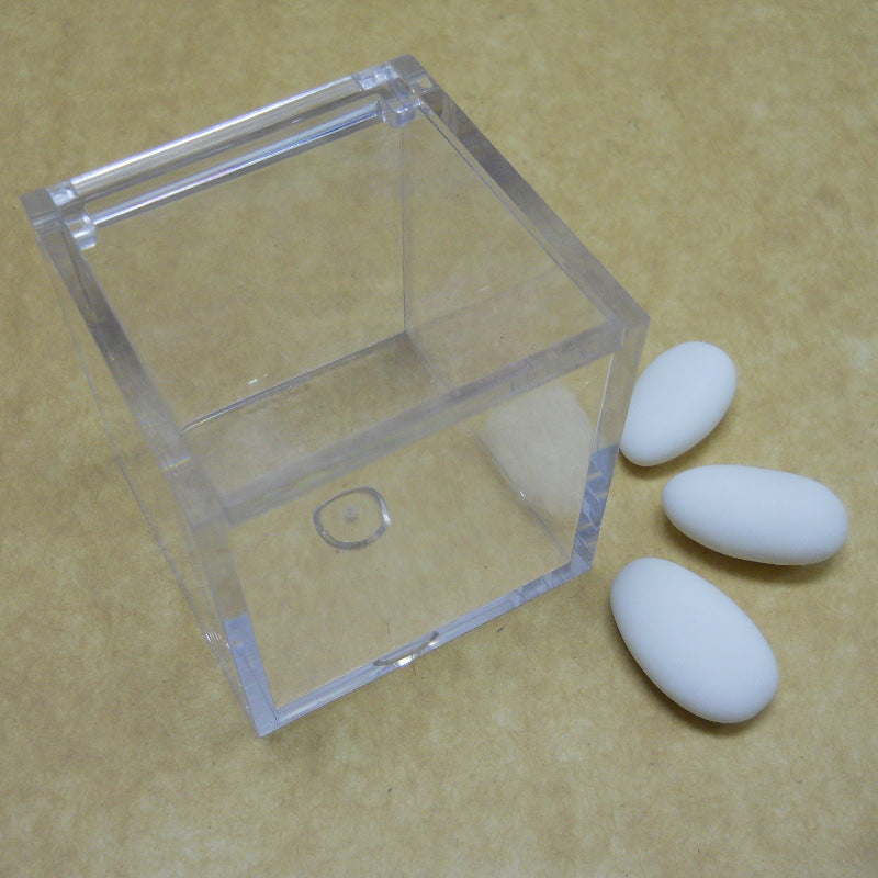 Scatola porta-confetti quadrata in plexiglass 6 x 6 x H 6 cm
