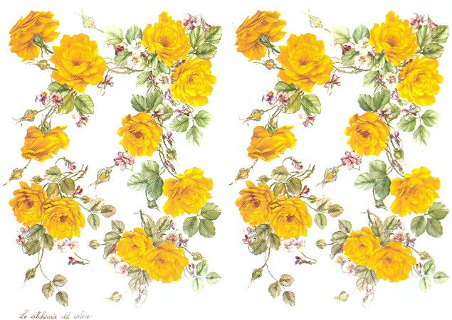 Silk Print Paper 008 - Rose Gialle