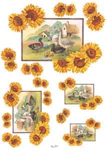 Carta Découpage Evasioni - Cod. S1254 - Campagna con Girasoli 2
