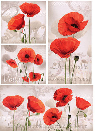 Silk Print Paper Maxi 037M - Coquelicot