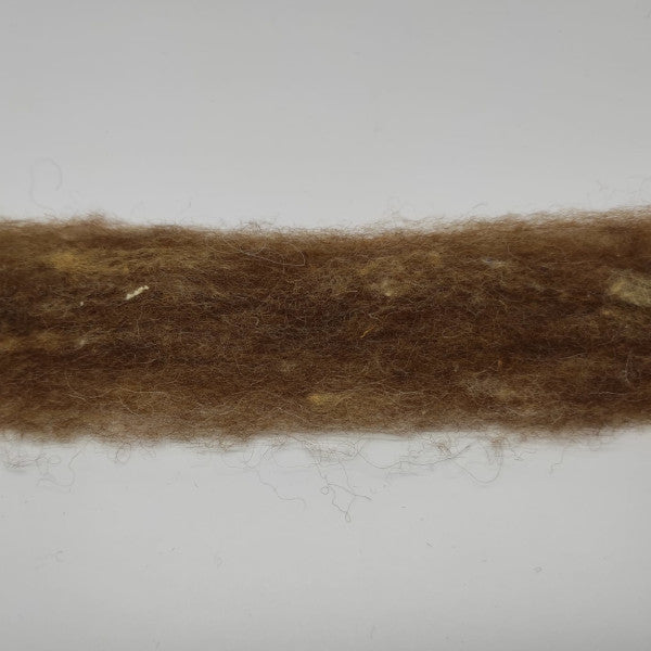 Nastro in lana cardata ideale per decorazione e anche per infeltrimento ad ago e ad acqua - colore marrone medio mélange