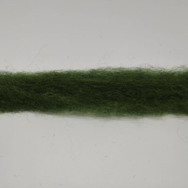 Nastro in lana cardata ideale per decorazione e anche per infeltrimento ad ago e ad acqua - colore verde loden