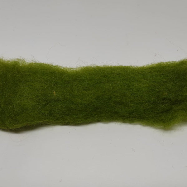 Nastro in lana cardata ideale per decorazione e anche per infeltrimento ad ago e ad acqua - colore verde muschio