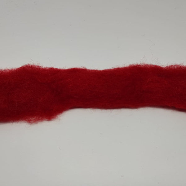 Nastro in lana cardata ideale per decorazione e anche per infeltrimento ad ago e ad acqua - colore rosso porpora
