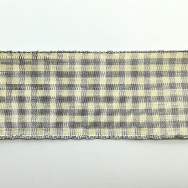 Nastro "Quadretti" Grigio/Beige - H 40 mm