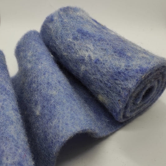 Tessuto di feltro in pura lana alto 15 cm, colore azzurro mélange
