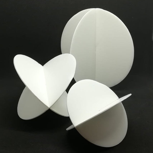 Set 2 divisori ad incastro in polistirolo per sfere apribili (4 misure)