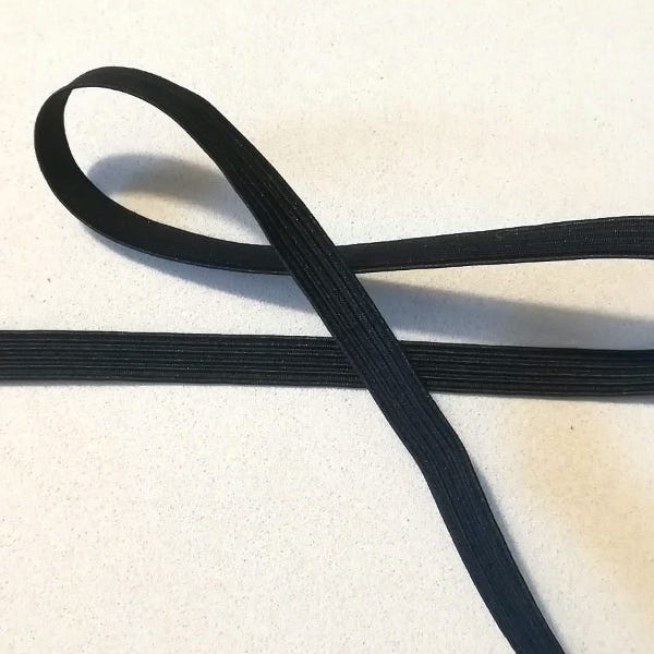 Elastico Extraforte piatto H 7 mm colore nero