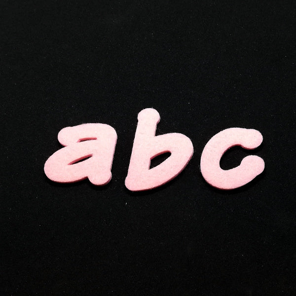 Alfabeto Lollipop, lettere minuscole, disponibile in feltro 3 mm vari colori