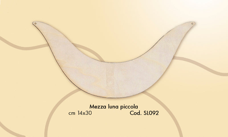 Mezza Luna in legno naturale - 30 cm x 14 cm - La Bottega delle Idee - Rimini