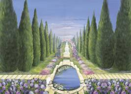 Carta Découpage Illusion Déco - Cod. ID3205 - Giardino con Statua