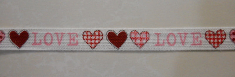 Nastro cotone Love e Cuori