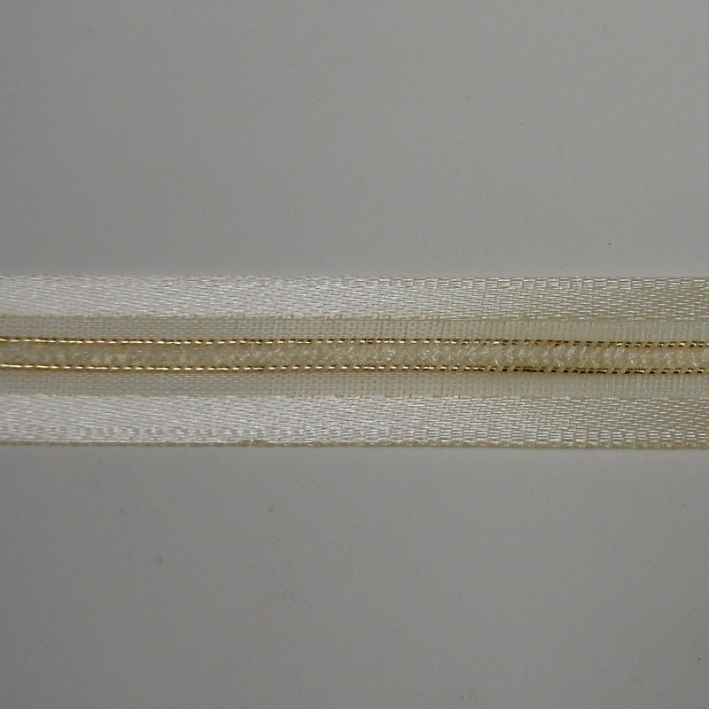 Nastro "Luxus" Avorio e Oro - H 15 mm
