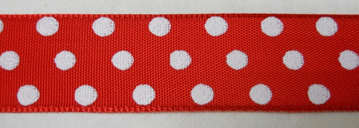 Nastro "Pois" rosso pois bianchi 25 mm