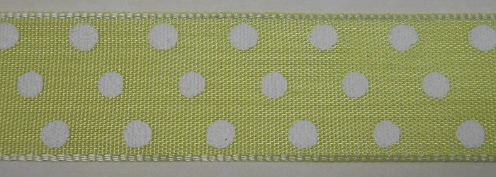 Nastro "Pois" verde chiaro pois bianchi 25 mm