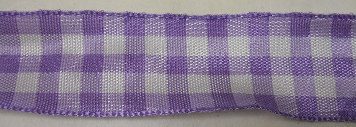 Nastro "Quadri" lilla/bianco 25 mm