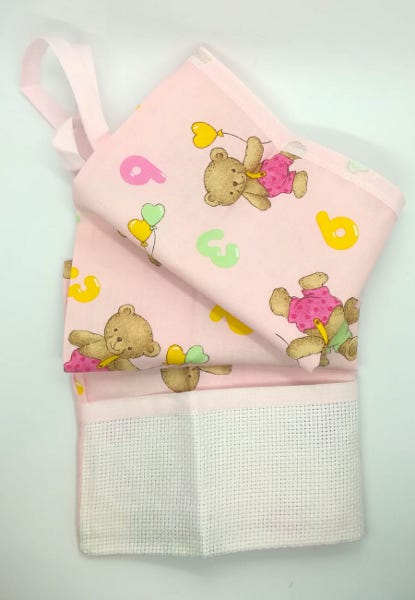 Sacca Neonato/Asilo ( 33 cm x H 45 cm) "Teddy" Rosa