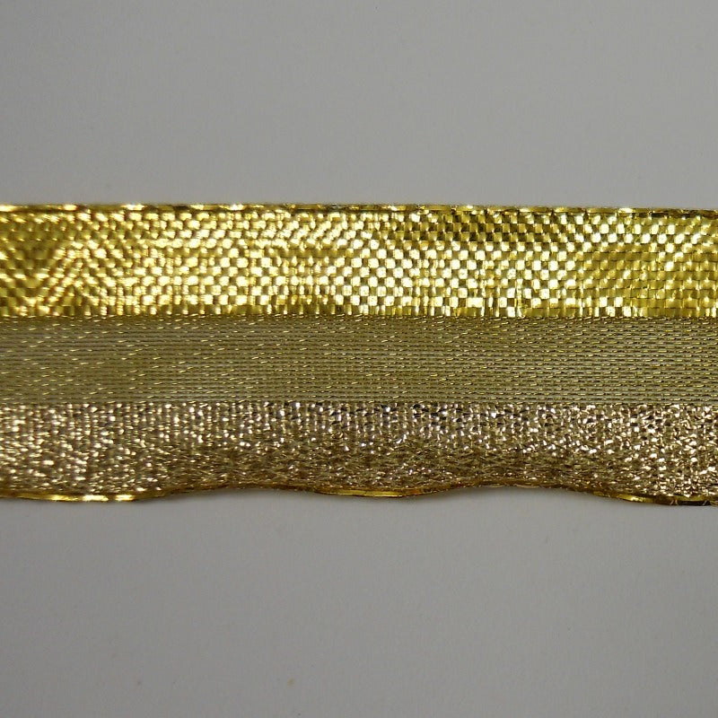 Nastro animato "Fantasia Righe 1" Oro metallico - 25 mm