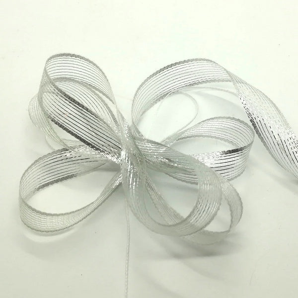 Nastro Rete con tirante - Argento - H 15 mm