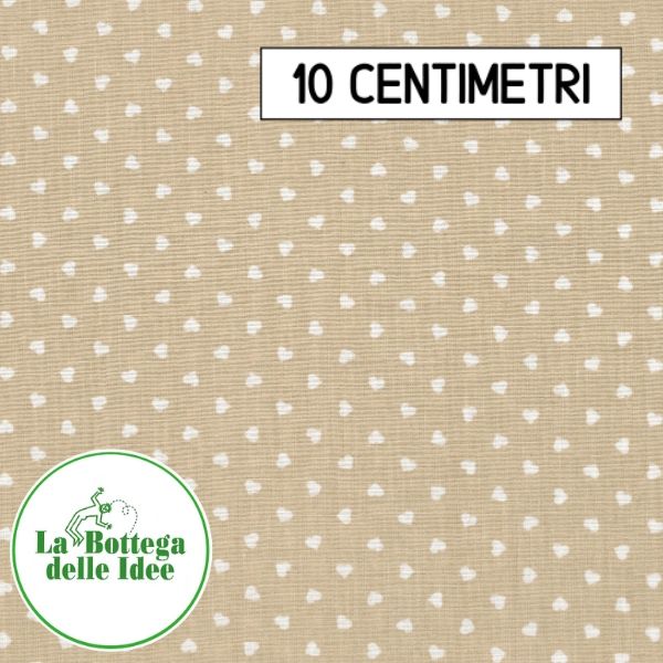 Fantasia Cuori - Bianco su fondo Beige (Var. 113)