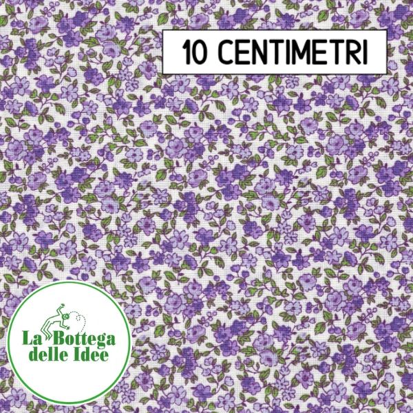 Fantasia Floreale - Lilla e Verde su fondo Bianco (Var. 120)