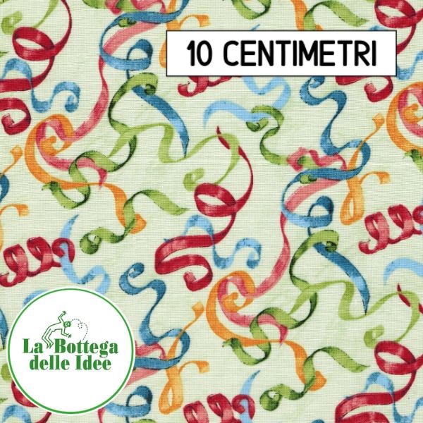 Fantasia "Nastri colorati" - fondo Verde chiaro (Var. 184)