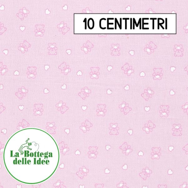 Tessuto Piquet Millerighe "Orsetti" - Rosa