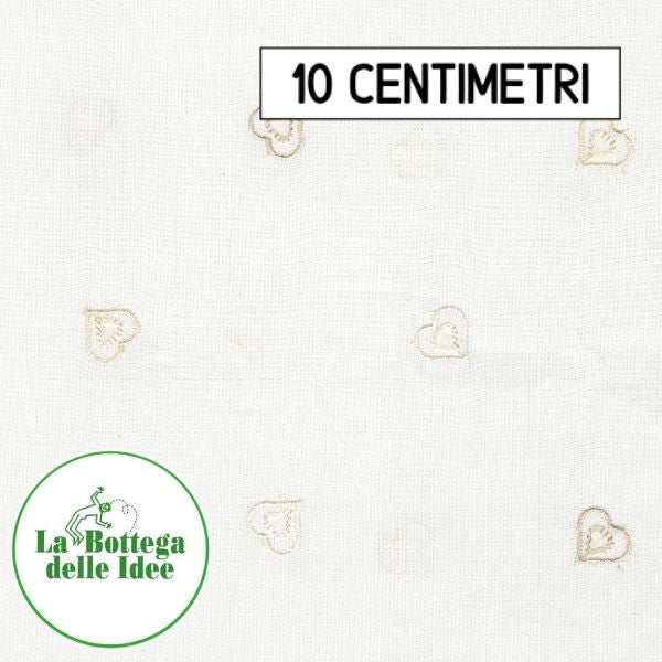 Tessuto Piquet Millerighe ricamato - Cuori