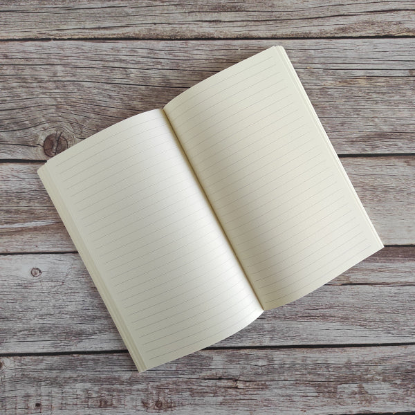Notebook A5 carta riciclata avorio, quaderno a righe per bullet journal e appunti, 192 pagine