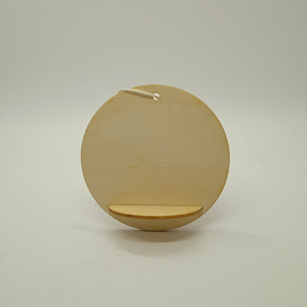 Disco in legno naturale con base - Diametro 8 cm