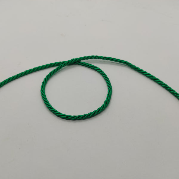 Cordoncino 3 capi diametro 3,5 mm - Verde vivo