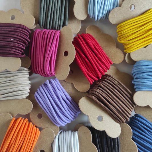 Elastico rotondo 2 mm colorato per chiusura notebooks e agende fai da te - colori vari