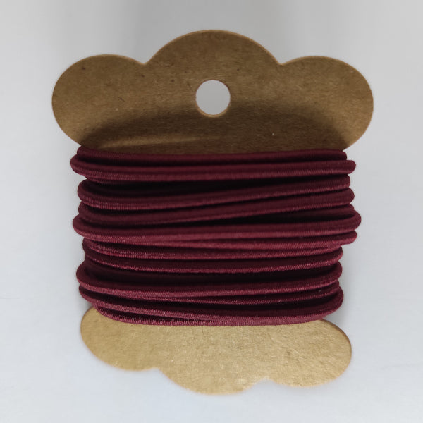 Elastico rotondo 2 mm colorato per chiusura notebooks e agende fai da te colore bordeaux