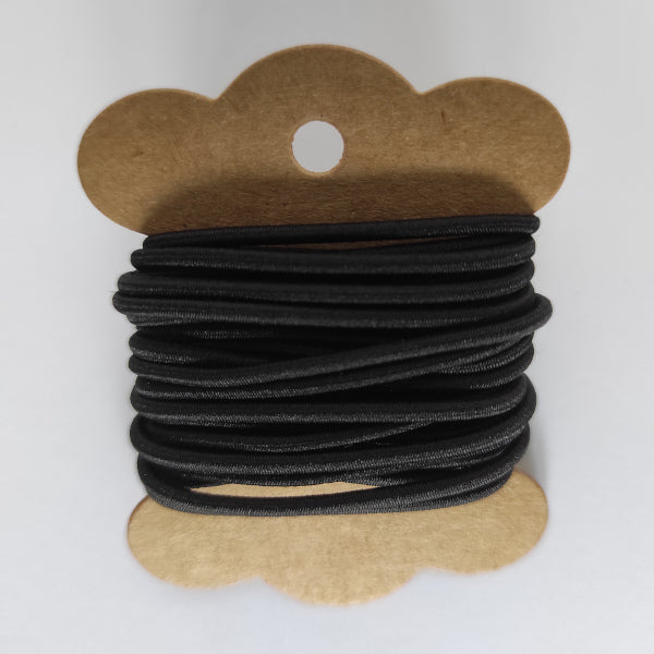 Elastico rotondo 2 mm colorato per chiusura notebooks e agende fai da te colore nero