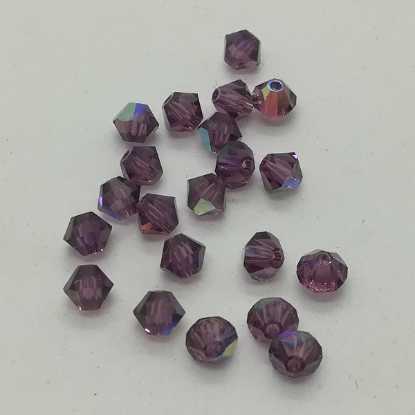 Swarovski bi-cono 4 mm AMETHYST AB